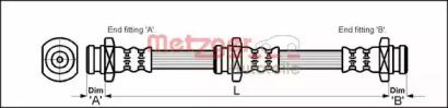 Metzger 4114790 Hose assy brake