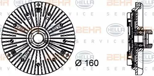 Hella 8MV 376 733-031 Муфта вентилятора Hella 8MV 376 733-031 Муфта вентилятора
