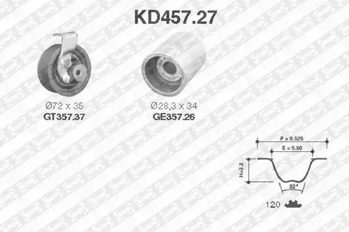SNR KD457.27 Ремень грм комплект