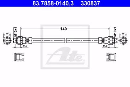Ate 83.7858-0140.3 Шланг гальмівний