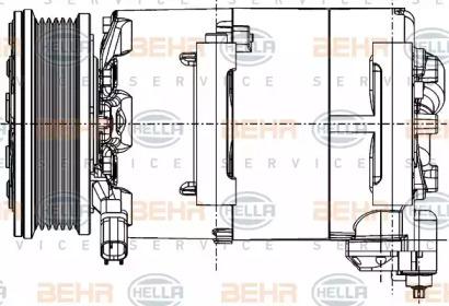 Hella 8FK 351 334-371 Компресор кондиціонера Hella 8FK 351 334-371 Компресор кондиціонера