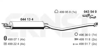 Ernst 044134 Muffler assy front