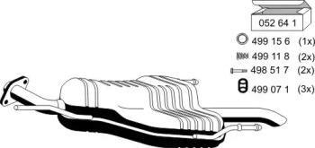 Ernst 052160 Глушник вихлопних газів кінцевий Ernst 052160 Глушник вихлопних газів кінцевий