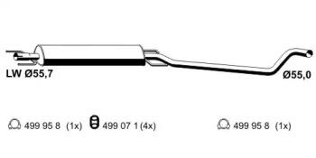 Ernst 054034 Muffler assy front Ernst 054034 Muffler assy front