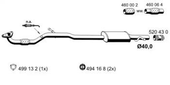 Ernst 055154 Muffler assy front Ernst 055154 Muffler assy front