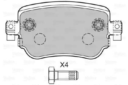 Valeo 601392 Колодки гальмівні Valeo 601392 Колодки гальмівні