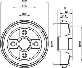 Hella 8DT 355 300-381 Bremstrommel Hella 8DT 355 300-381 Bremstrommel