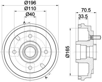 Hella 8DT 355 302-521 Bremstrommel Hella 8DT 355 302-521 Bremstrommel