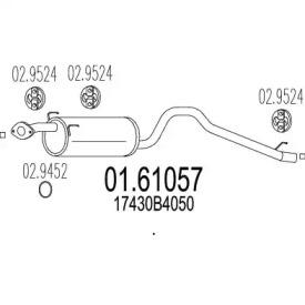 MTS 01.61057 Глушник вихлопних газів кінцевий MTS 01.61057 Глушник вихлопних газів кінцевий