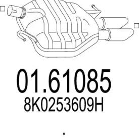 MTS 01.61085 Глушник вихлопних газів кінцевий MTS 01.61085 Глушник вихлопних газів кінцевий