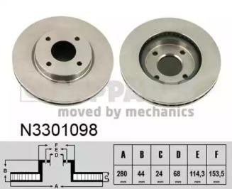 Nipparts N3301098 Brake disc