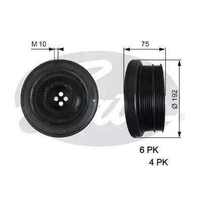 Gates TVD1050 Шкив коленвала Gates TVD1050 Шкив коленвала