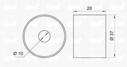 IPD 15-0129 Ролик обводной ремня грм