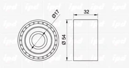 IPD 15-0274 Ролик обводной ремня грм