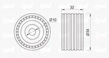 IPD 15-0278 Паразитный ведущий ролик зубчатый ремень IPD 15-0278 Паразитный ведущий ролик зубчатый ремень