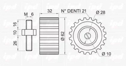 IPD 15-0328 Ролик обводной ремня грм IPD 15-0328 Ролик обводной ремня грм