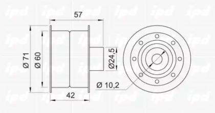 IPD 15-0356 Ролик обводной ремня грм