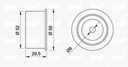IPD 15-0446 Ролик обводной ремня грм