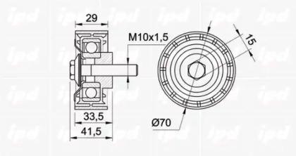 IPD 15-0844 Ролик натяжной IPD 15-0844 Ролик натяжной