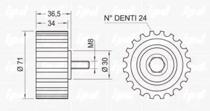 IPD 15-0846 Ролик обводной ремня грм IPD 15-0846 Ролик обводной ремня грм