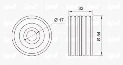 IPD 15-0871 Ролик обводной ремня грм