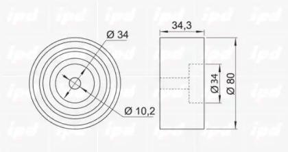IPD 15-1049 Ролик обводной ремня грм