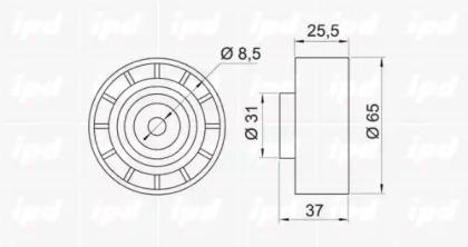 IPD 15-3088 Ролик натяжний ременя поліклинового IPD 15-3088 Ролик натяжний ременя поліклинового