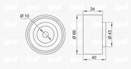 IPD 15-3248 Ролик обводной ремня грм