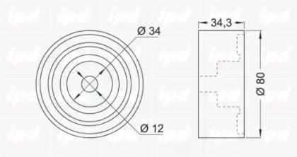 IPD 15-3423 Ролик обводной ремня грм IPD 15-3423 Ролик обводной ремня грм