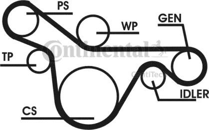 Contitech 6PK1413D1 Belt v Contitech 6PK1413D1 Belt v