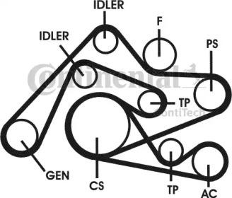 Contitech 6PK2404D1 Belt v Contitech 6PK2404D1 Belt v