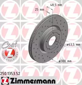 Otto Zimmermann 250.1353.52 Brake disc Otto Zimmermann 250.1353.52 Brake disc