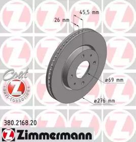 Otto Zimmermann 380.2168.20 Brake disc Otto Zimmermann 380.2168.20 Brake disc