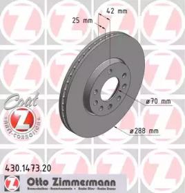 Otto Zimmermann 430.1473.20 Brake disc Otto Zimmermann 430.1473.20 Brake disc