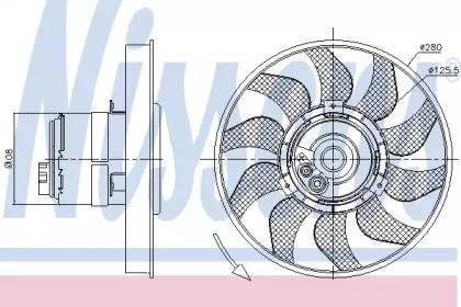 Nissens 85619 Fan and motor assy Nissens 85619 Fan and motor assy