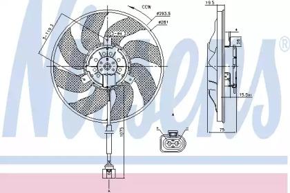 Nissens 85806 Fan and motor assy Nissens 85806 Fan and motor assy