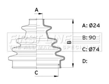 First Line/KeyParts FCB1004 Dust boot kit axle joint First Line/KeyParts FCB1004 Dust boot kit axle joint