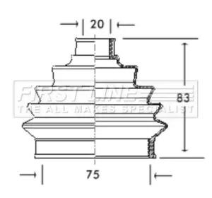 First Line/KeyParts FCB2004 Dust boot kit axle joint First Line/KeyParts FCB2004 Dust boot kit axle joint