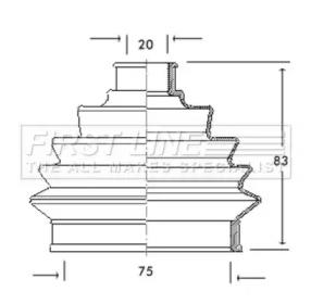 First Line/KeyParts FCB2050 Dust boot kit axle joint