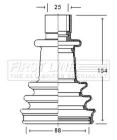 First Line/KeyParts FCB2115 Dust boot kit axle joint First Line/KeyParts FCB2115 Dust boot kit axle joint