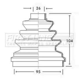 First Line/KeyParts FCB2215 Dust boot kit axle joint
