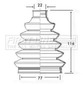 First Line/KeyParts FCB2346 Dust boot kit axle joint First Line/KeyParts FCB2346 Dust boot kit axle joint