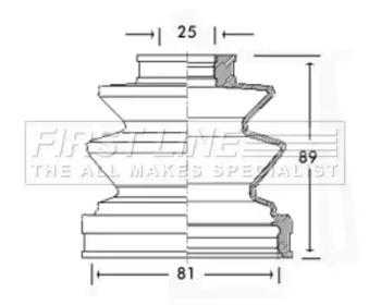 First Line/KeyParts FCB2458 Dust boot kit axle joint First Line/KeyParts FCB2458 Dust boot kit axle joint
