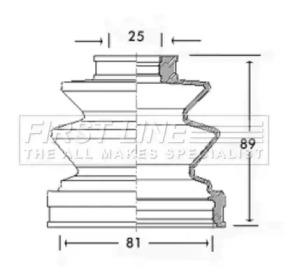 First Line/KeyParts FCB2527 Dust boot kit axle joint First Line/KeyParts FCB2527 Dust boot kit axle joint