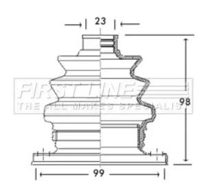 First Line/KeyParts FCB2766 Dust boot kit axle joint