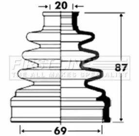 First Line/KeyParts FCB2858 Пильник привідного валу