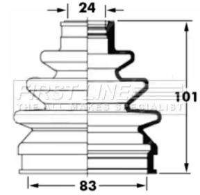 First Line/KeyParts FCB6027 Dust boot kit axle joint First Line/KeyParts FCB6027 Dust boot kit axle joint