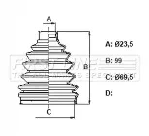 First Line/KeyParts FCB6166 Пыльник приводного вала First Line/KeyParts FCB6166 Пыльник приводного вала