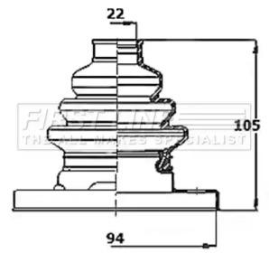 First Line/KeyParts FCB6317 Dust boot kit axle joint First Line/KeyParts FCB6317 Dust boot kit axle joint
