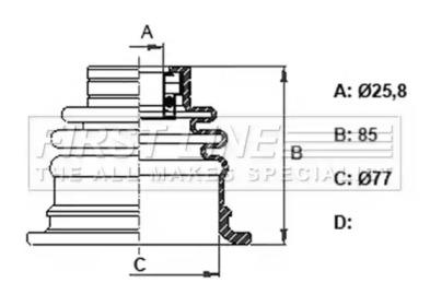 First Line/KeyParts FCB6327 Dust boot kit axle joint First Line/KeyParts FCB6327 Dust boot kit axle joint